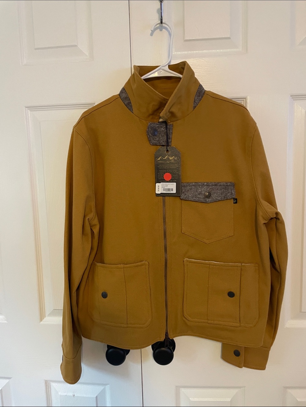United By Blue Camel Brown Utility Jacket with Gray Trim